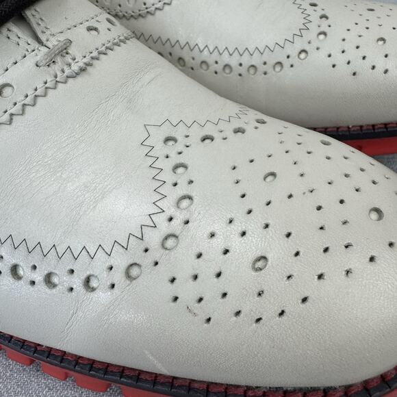 Cole Haan Leather Zerogrand Wingtip Oxford Lace Up Dress Shoe Off White 10.5 main image 11